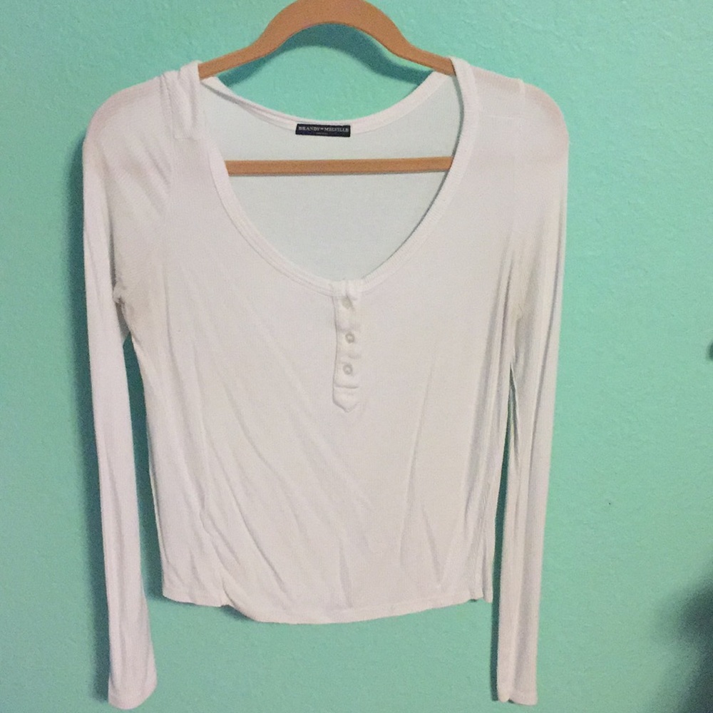 Brandy Melville scoop neck henley